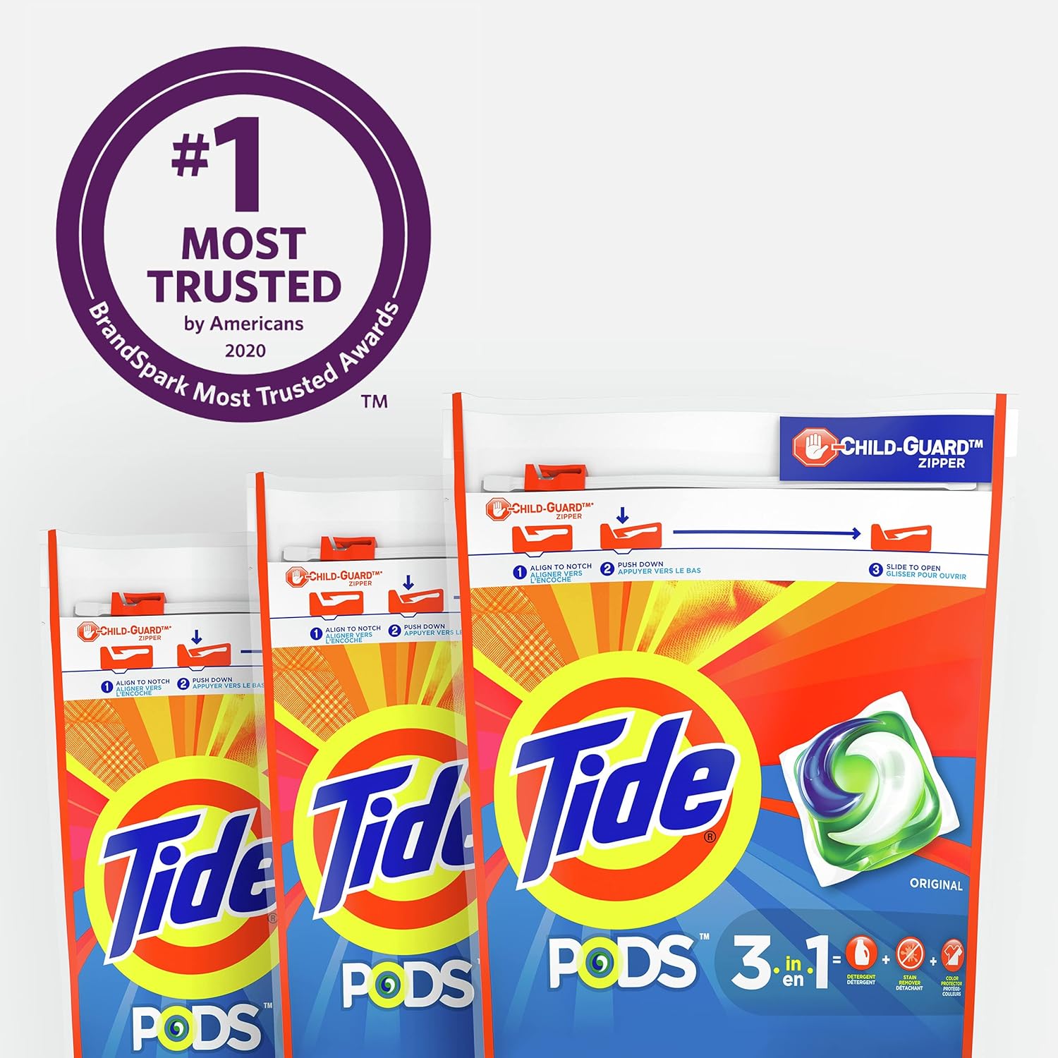 Tide Pods Laundry Detergent Soap Pods, Original, 3 Bag Value Pack, He Compatible, 37 Count (Pack Of 3)