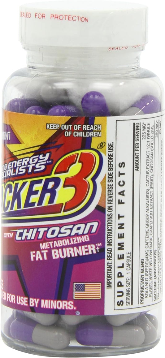Stacker 3 Metabolizing Fat Burner With Chitosan, Capsules, 100Count Bottle