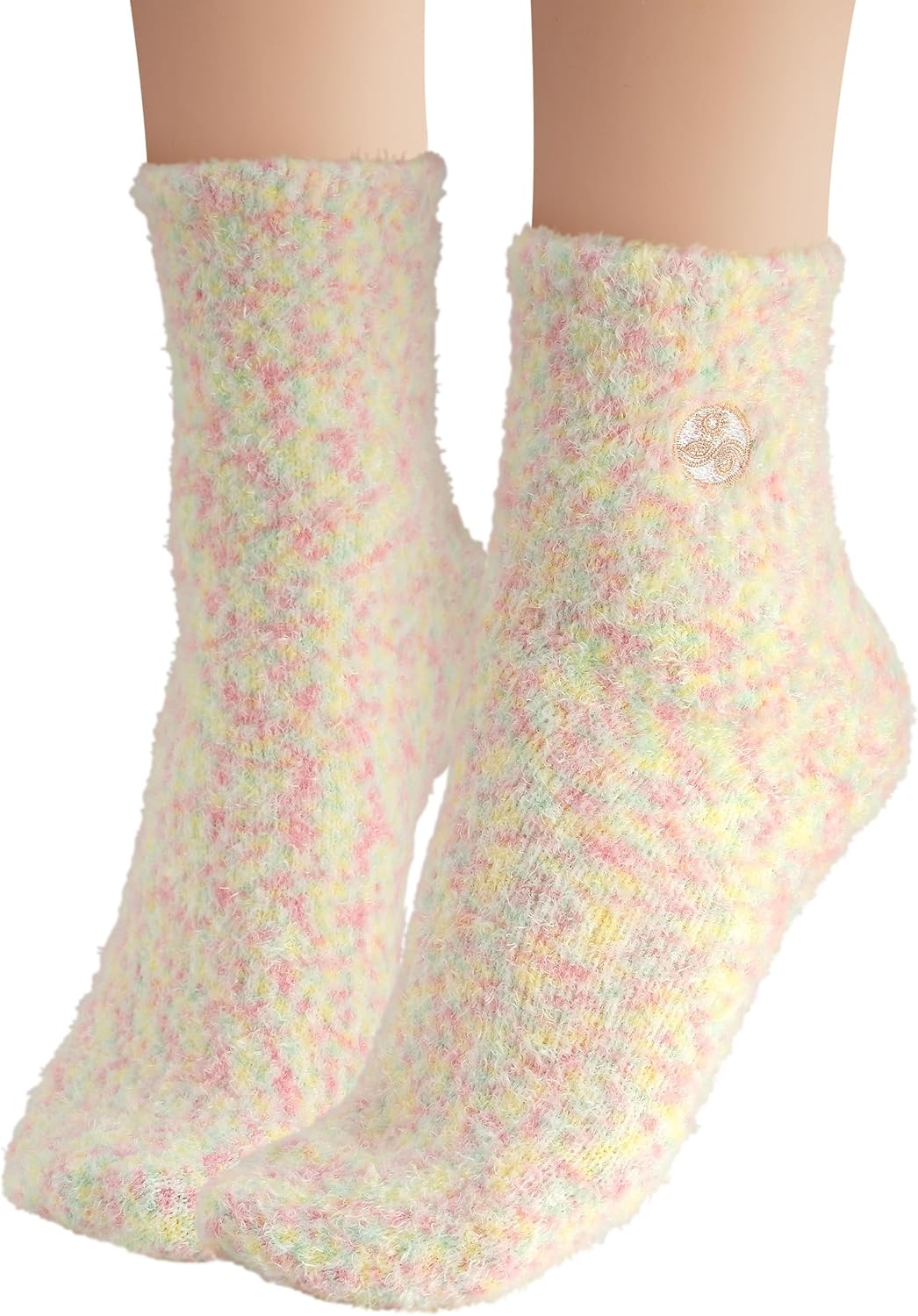 Earth Therapeutics Hemp Seed Oil Plush Socks - Peach Confetti (1 Pair) Peach Confetti : Beauty & Personal Care