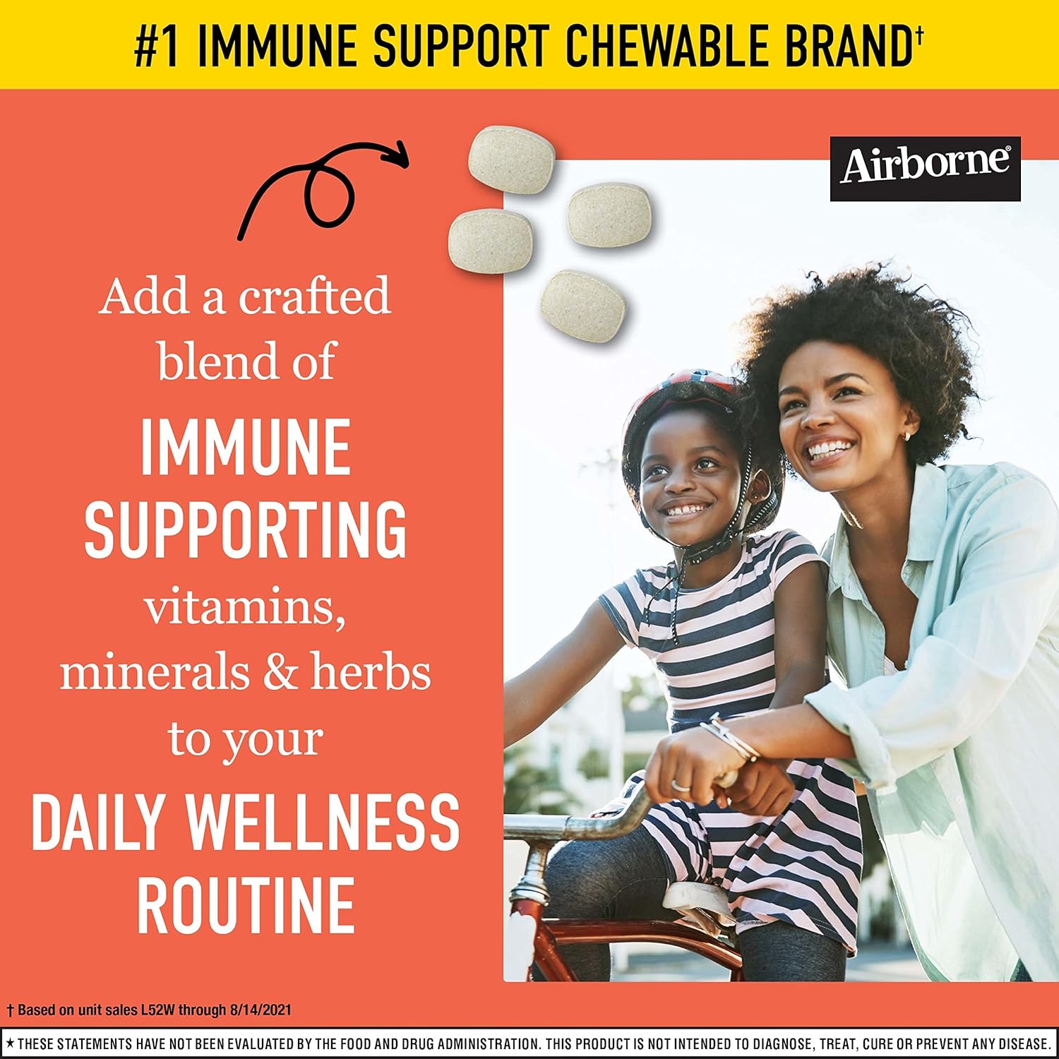 Airborne Vitamin C 1000Mg (Per Serving) Citrus Chewable Tablets (32 Count In A Box), Gluten-Free Immune Support Supplement, With Vitamins A C E, Zinc, Selenium, Echinacea & Ginger, Antioxidants : Health & Household