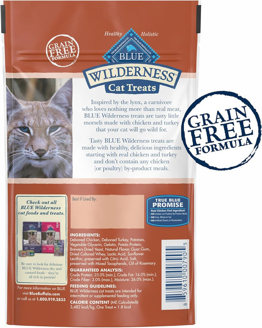 Blue Buffalo Wilderness Soft Cat Treats, Grain-Free And Protein-Rich, Great For Training, Chicken & Turkey Recipe, 2-Oz. Bag