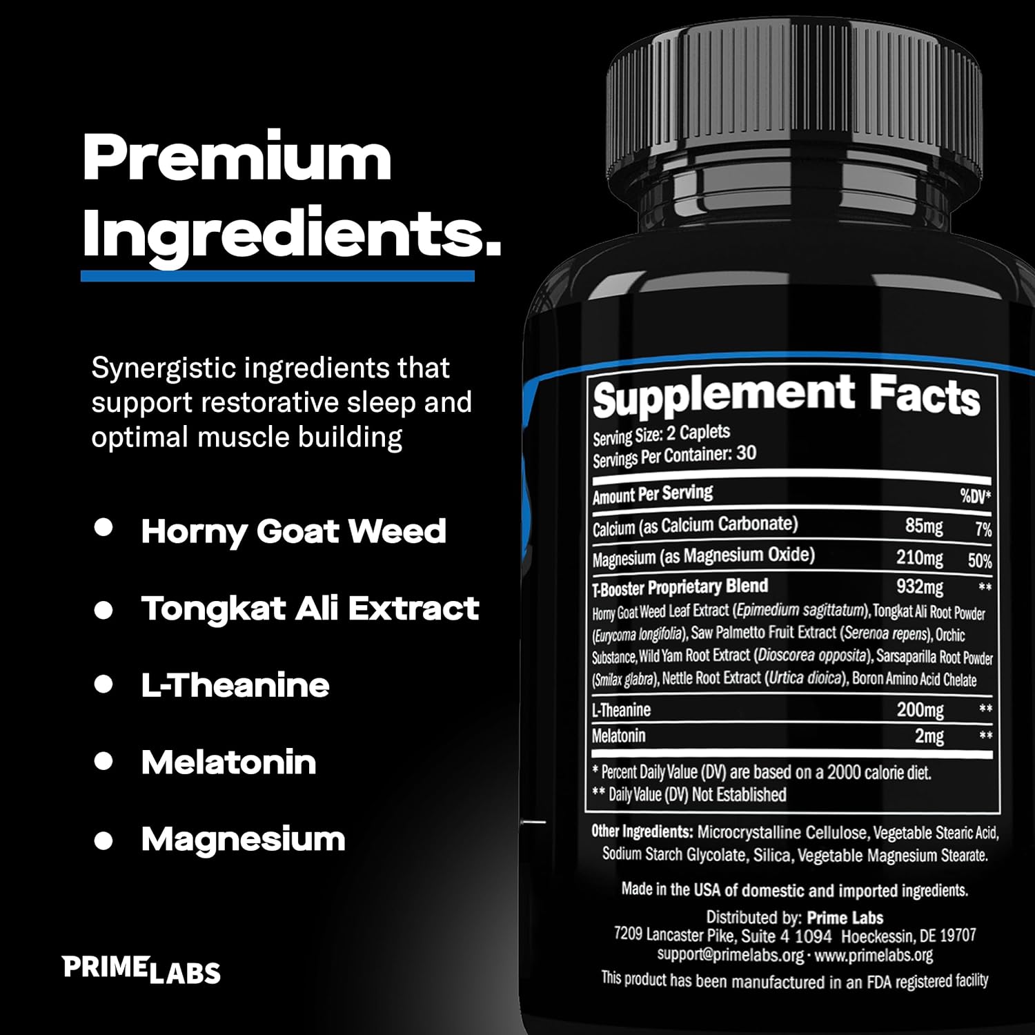 Prime Labs Prime Test Testosterone Booster (60 Count, 2-Pack) + Night Duty Sleep Supplement (60 Count) : Health & Household