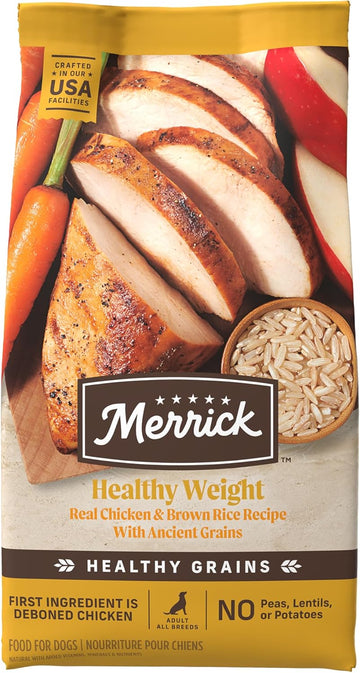 Merrick Healthy Grains Premium Adult Dry Dog Food, Wholesome And Natural Kibble, Healthy Weight Recipe - 25.0 Lb. Bag