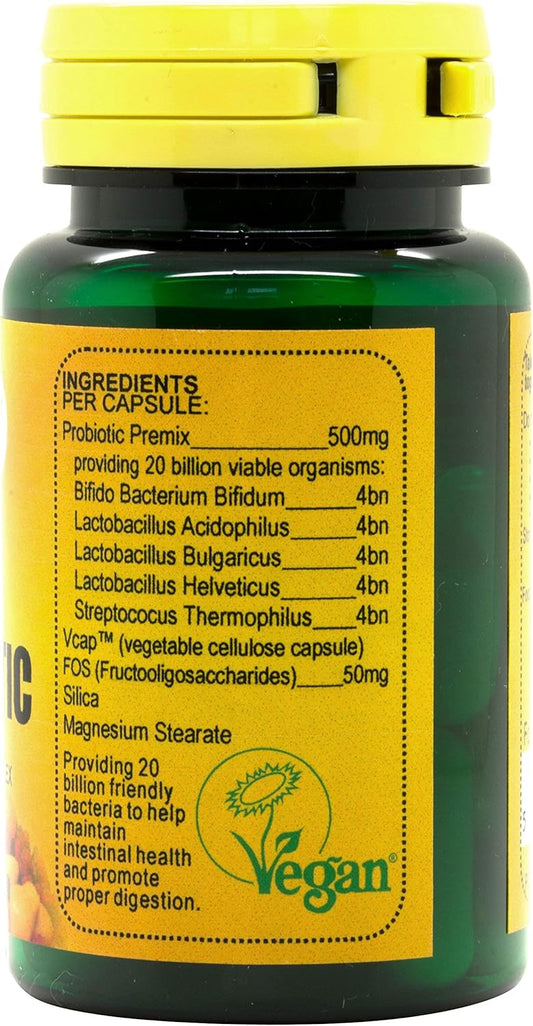 Veganicity Mega Multi Probiotic 20 Billion Multi-Strain Probiotic : Digestive Health Supplement : 30 Vegan Capsules, In A Planet-Friendly 99% Recycled Pot