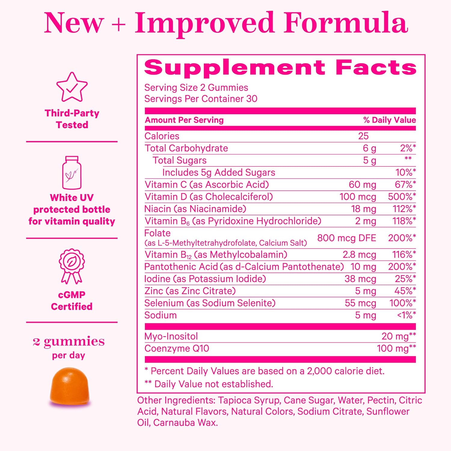 Pink Stork Premium Fertility Gummies for Women - Prenatal Conception Supplements for Her with Inositol, CoQ10, Folate and Vitamins to Support Hormone Balance, Ovulation + Menstrual Cycle, 60 Gummies : Health & Household