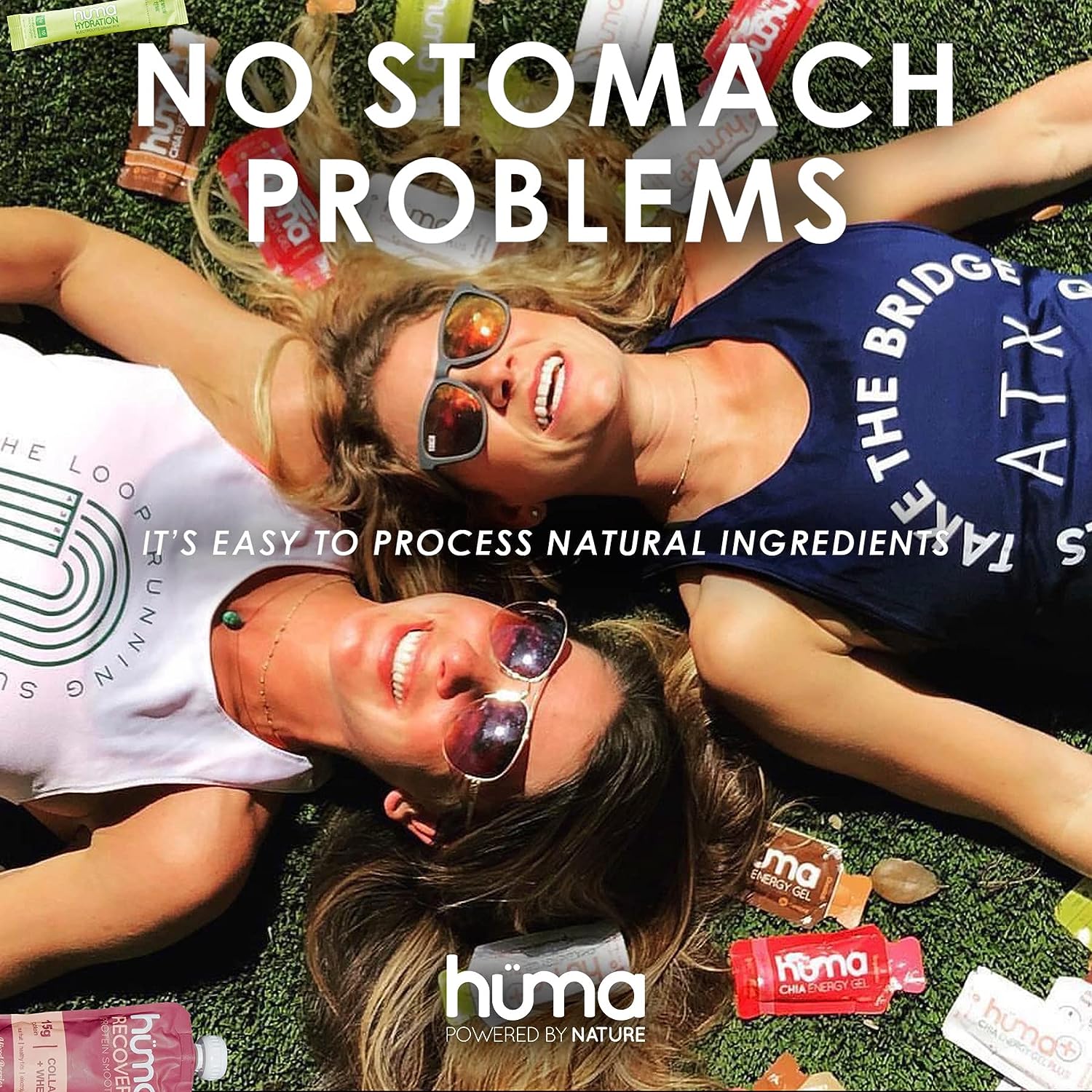 Huma Plus (Double Electrolytes) - Chia Energy Gel, Strawberry Lemonade, 12 Gels, 1x Caffeine - Stomach Friendly, Real Food Energy Gels : Health & Household