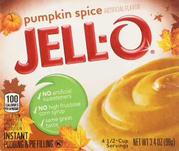 Kraft Jell-O Limited Edition Pumpkin Spice Flavor Instant Pudding And Pie Filling 3.4-Ounce Boxes (Pack Of 4)