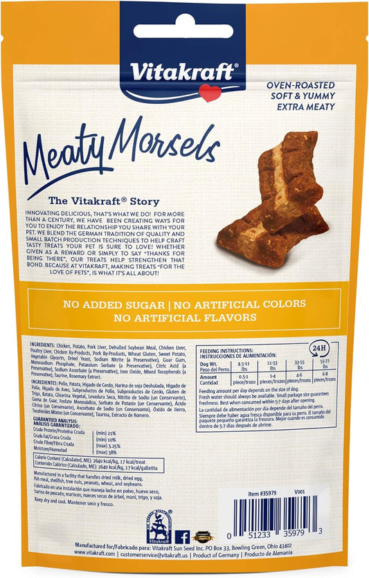 Vitakraft Meaty Morsels Treats For Dogs - Chicken With Sweet Potatoes - Super Soft Dog Treats For Training - Two Layers Of Gently Oven-Baked Meaty Goodness