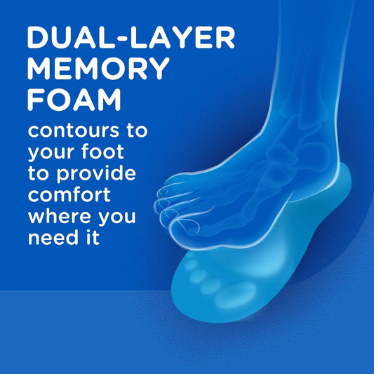 Dr. Scholl's® Cushy Comfort with Memory Foam Insoles, Full-foot Responsive Cushioning, Relieves Pressure, Slim Design, Trim Inserts to Fit Shoes, Unisex, Men's Shoe Size 7-13 Women's 5-10, 1 Pair