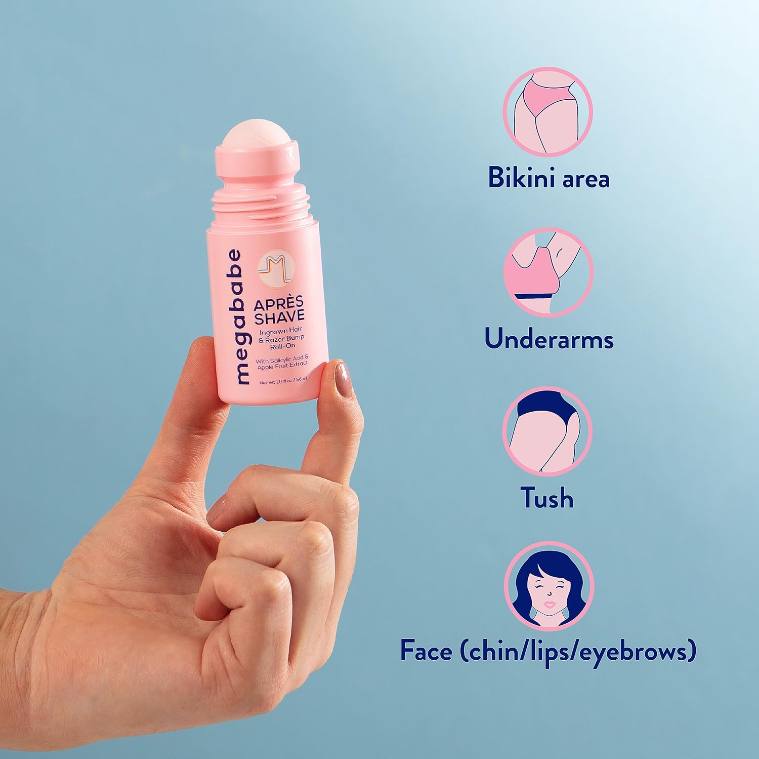Megababe Après Shave | Post-Shave & Waxing | Ingrown Hair & Razor Bump Roll-On Treatment For Women | Bikini, Armpits & Legs | 3.0 Fl Oz : Beauty & Personal Care