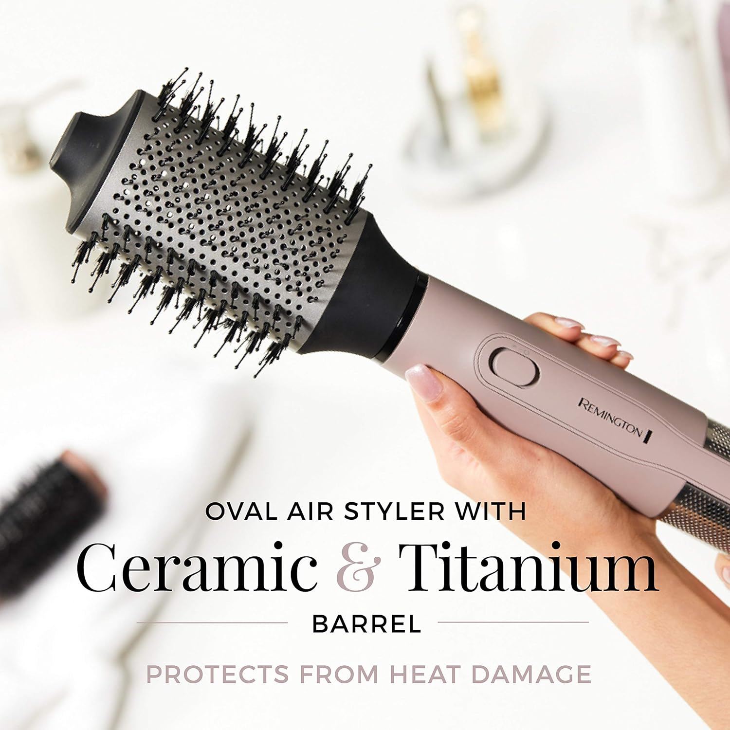 Remington Pro Wet2style Oval Dryer & Volumizing Brush, 1 Count (Pack of 1), Blush