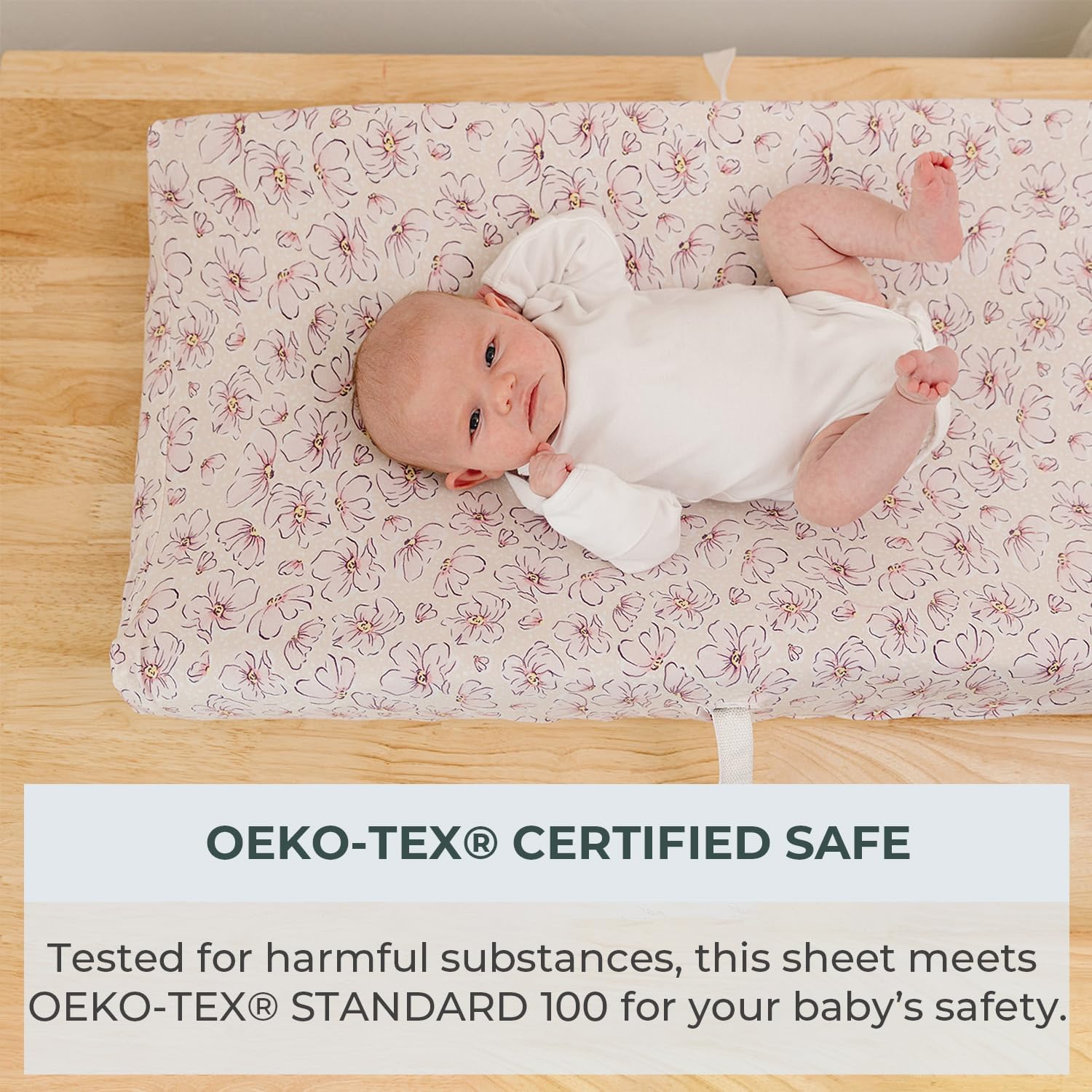 Pobibaby - 2 Pack Premium Changing Pad Cover - Ultra-Soft Jersey Knit, Stylish Ocean Pattern, Safe And Snug For Baby (Blossom)
