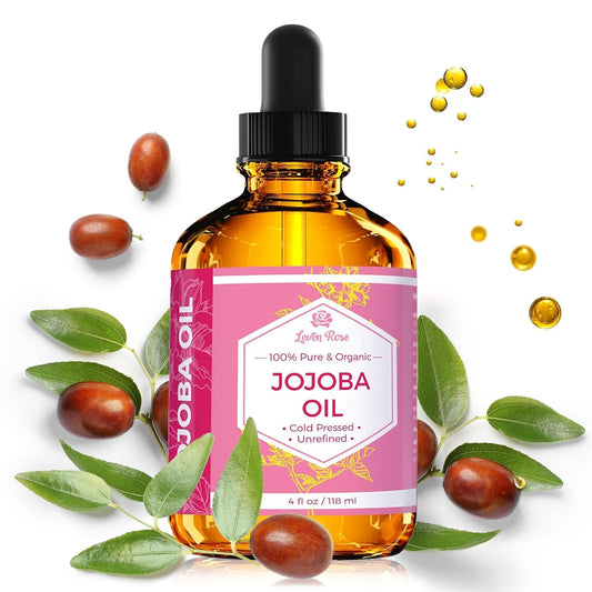 Leven Rose Jojoba Oil, Pure Cold Pressed Natural Unrefined Moisturizer For Skin Hair And Nails 16 Fl. Oz