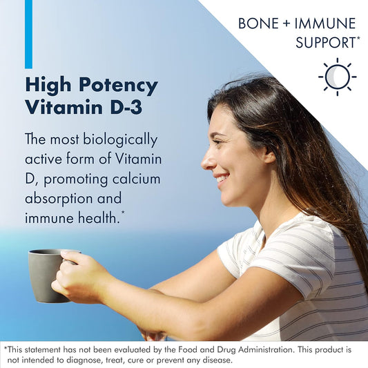 Metabolic Maintenance Vitamin D3 2000iu - Potent + Bioavailable D3 Vitamin Supplements - for Immune Support, Bone + Heart Health and a Balanced Mood (120 Capsules)