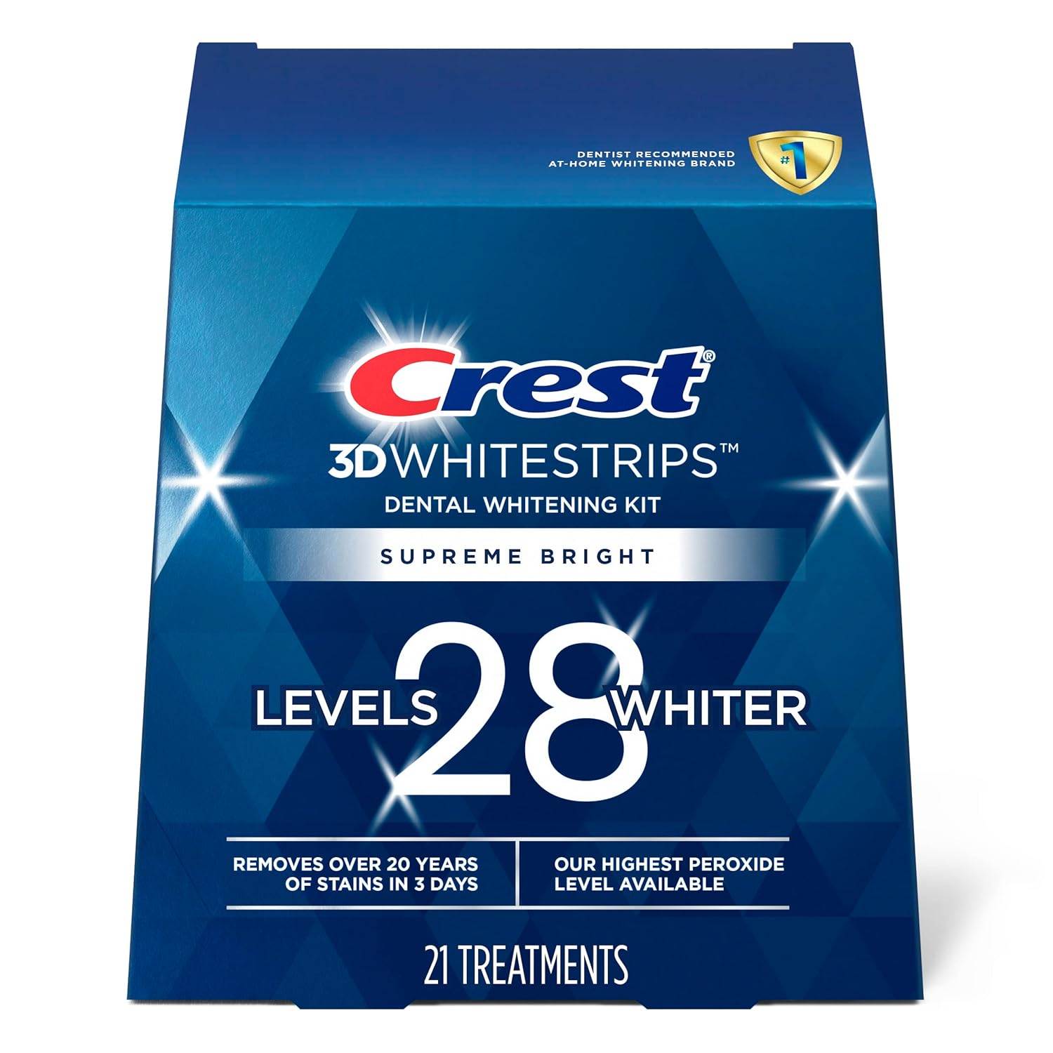 Crest 3D Whitestrips, Supreme Flexfit, Teeth Whitening Strip Kit, 42 Strips (21 Treatments)