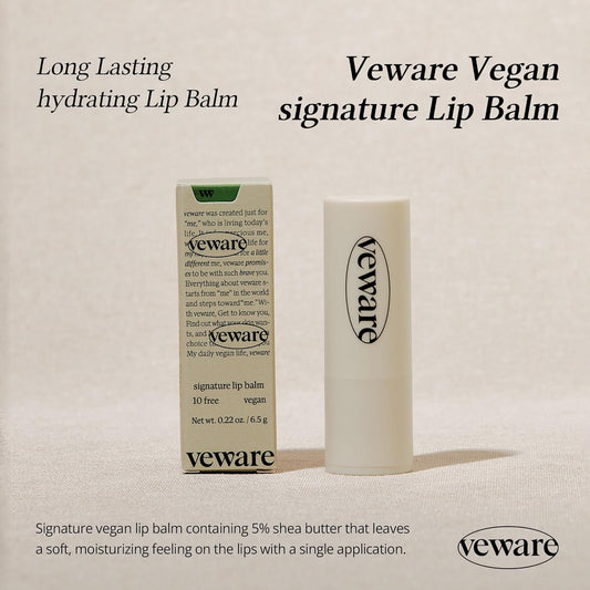 Vegan Signature Lip Balm With Shea Butter 100% Vegan Formula Lip Balm, For Dry Lips, Double Sized, Moisturizing And Nourishing Lips 6.5G 0.22 Oz