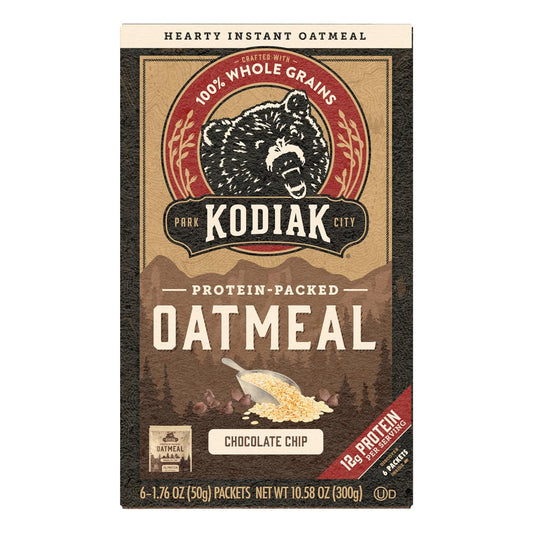 Kodiak Cakes Instant Oatmeal Packets - High Protein - 100% Whole Grains Breakfast Food - Chocolate Chip (36 Packets)