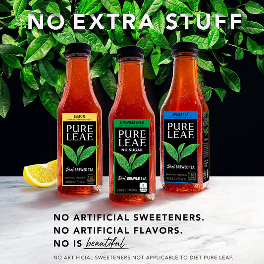 Pure Leaf Iced Tea, Extra Sweet, Real Brewed Tea, 18.5 Fl Oz Bottles (Pack Of 12)