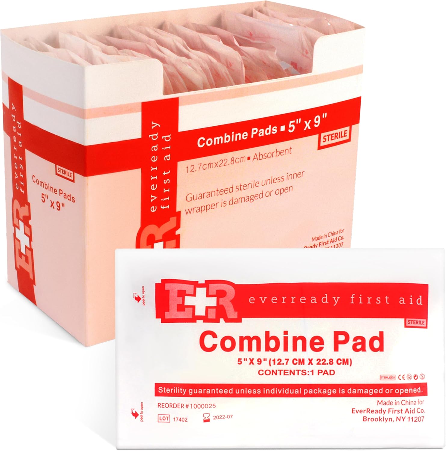 Ever Ready First Aid 5" X 9" Sterile Combine (Abd) Pads - 20 Pack