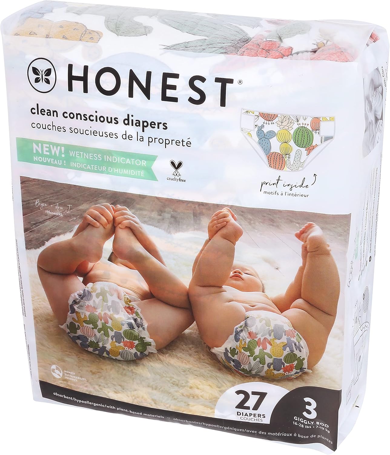 The Honest Company - Eco-Friendly And Premium Disposable Diapers - Pandas, Size 3 (16-28 Lbs), 27 Count