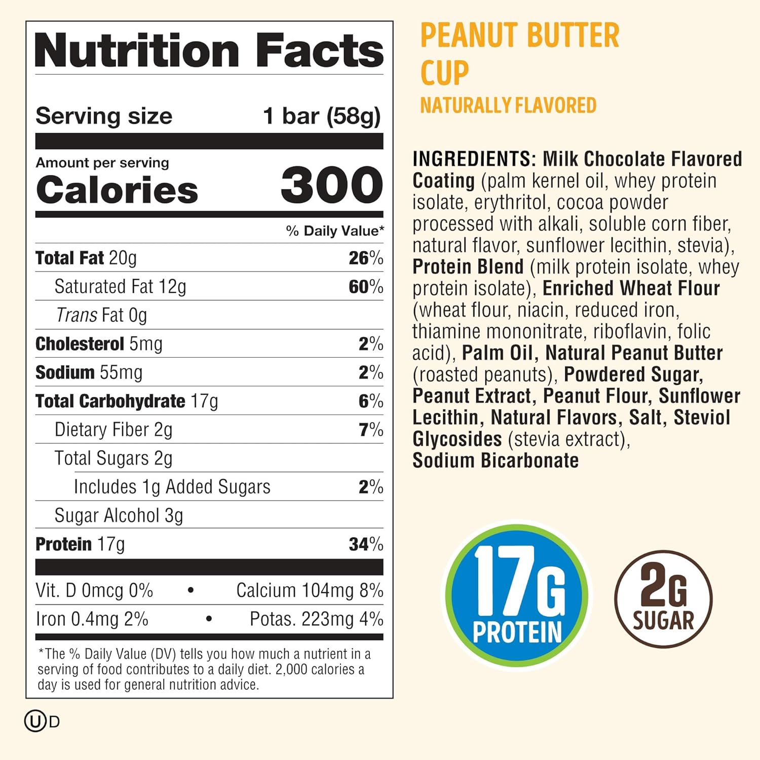 Lenny & Larry's Dip'd Wafer Bar, Peanut Butter Cup, 17g Dairy & Plant Protein, Box of 12 : Health & Household