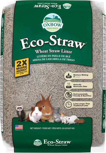 Oxbow Eco Straw Pelleted Wheat Straw Litter For Small Animals- Dust-Free & Environmentally Friendly- Moisture Wicking Litter- Naturally Eliminates Odor-Made In The Usa- 20 Lb. Bag