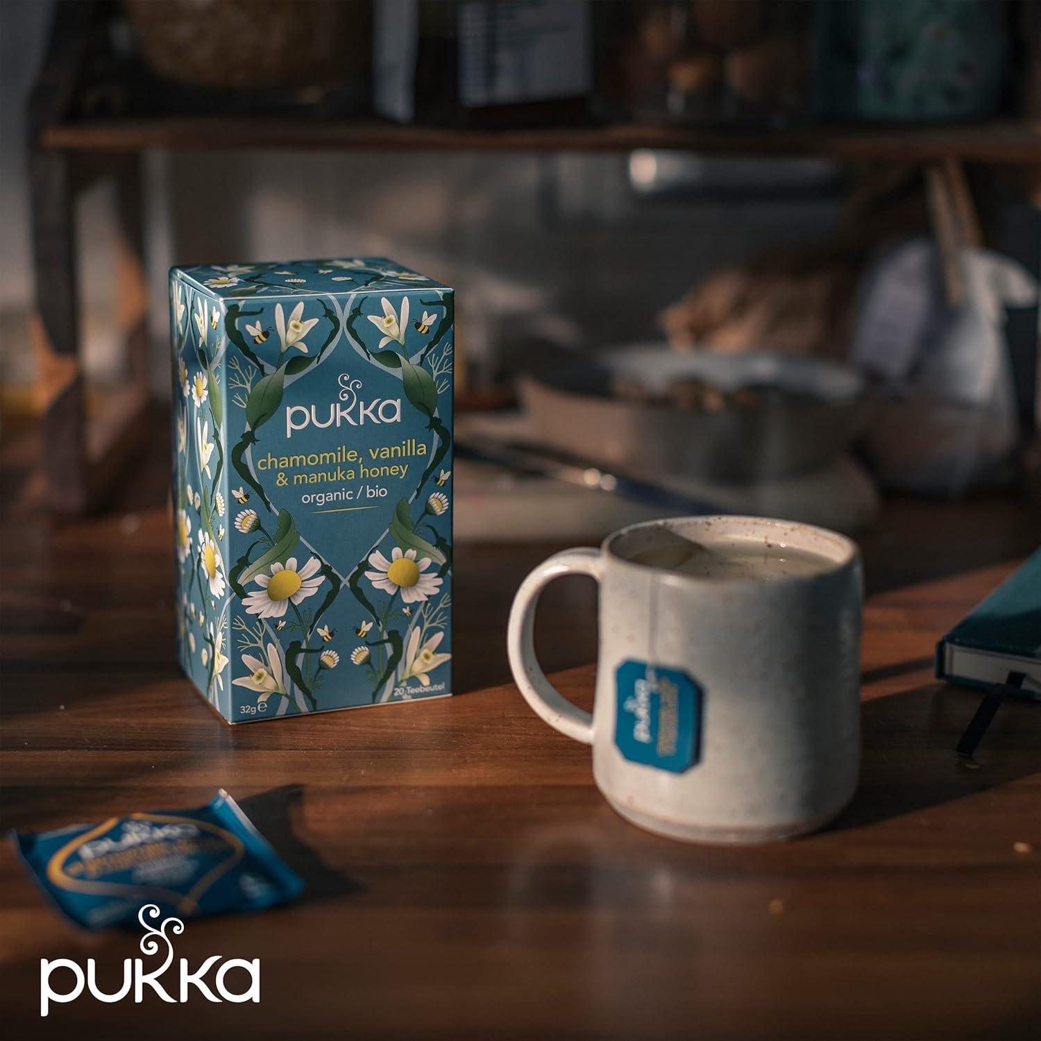 Pukka Organic Tea Bags, Chamomile, Vanilla And Manuka Honey Herbal Tea, Perfect For Moments Of Calm, 20 Count (Pack Of 3) 60 Tea Bags