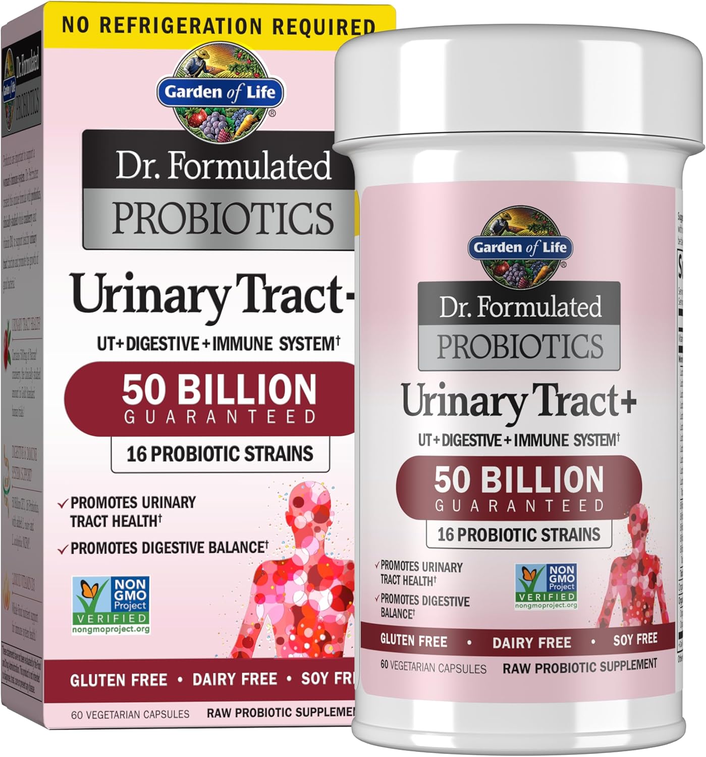 Garden Of Life Dr. Formulated - Acidophilus Probiotic Supports Urinary Tract Health Digestive Balance - Gluten Dairy And Soy-Free, 60 Count