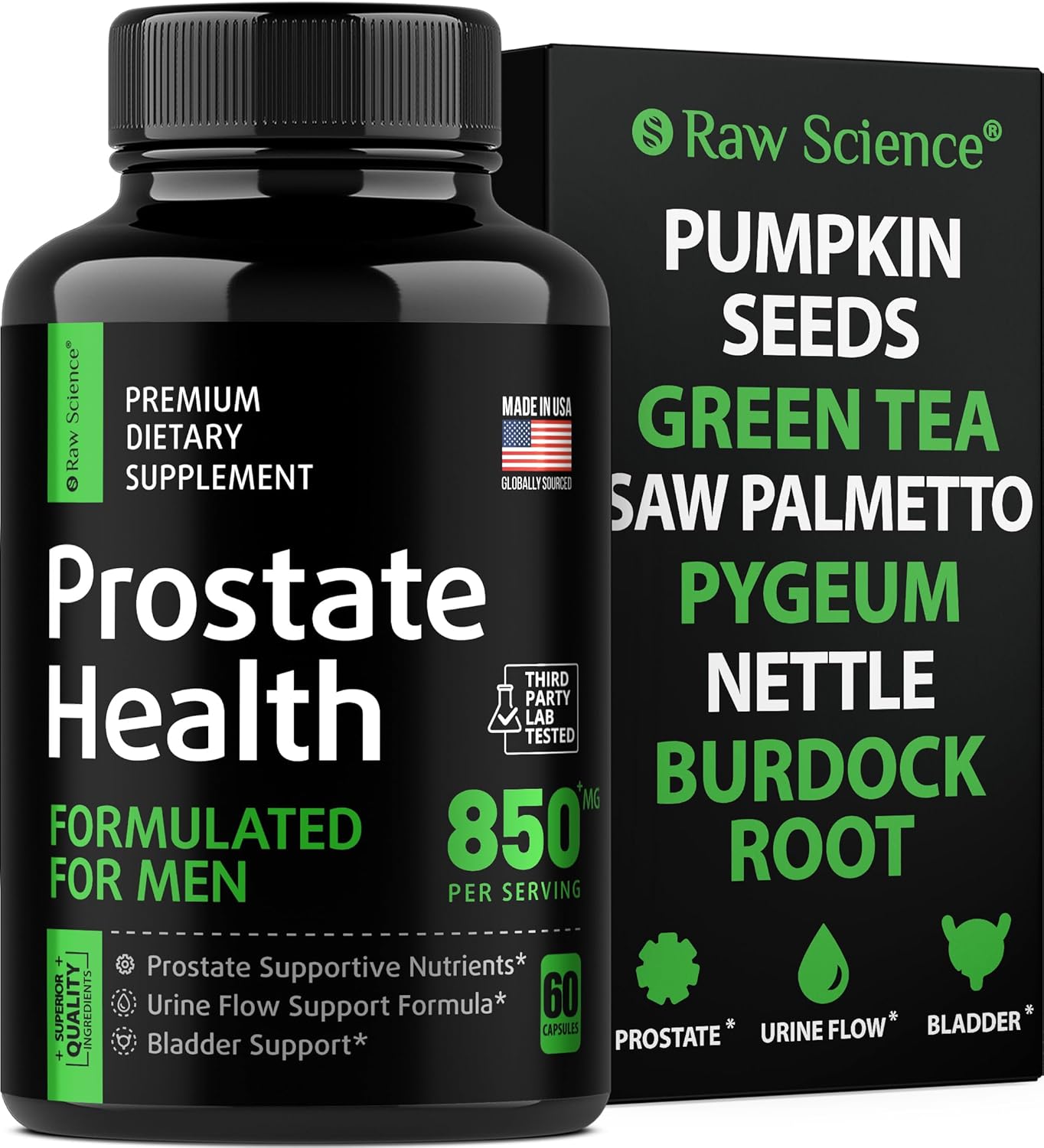 Prostate Supplement For Mens Health - Lycopene, Saw Palmetto For Men, Dht Blocker - Urinary Tract, Overactive Bladder Support & Prostate Health Supplements: Pygeum, Pumpkin Seed Extract - 60 Capsules