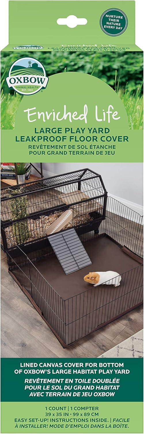 Oxbow Enriched Life Small Animal Playpen - Leakproof Floor Cover For Rabbits, Guinea Pigs, & Other Small Pets (Large)