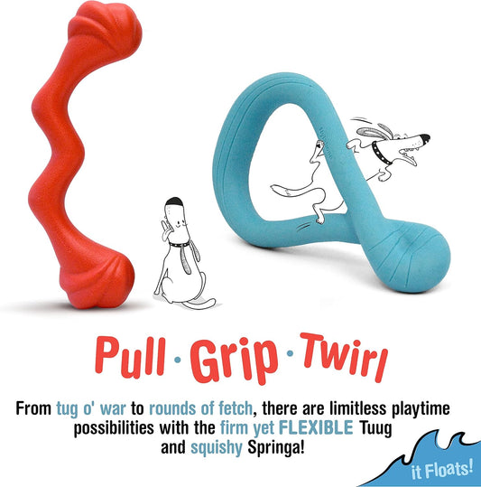 Nylabone Springa And Tuug Interactive Dog Toys Bundle For Dogs – Lightweight Intriguing Dog Tug Toys For Creative Play & Dog Exercise