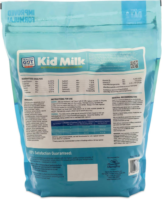 Manna Pro Milk Replacer With Probiotics For Goat Kids | High In Protein To Support Growth | Supports Gut Health And Digestion | 8Lbs (1000359)