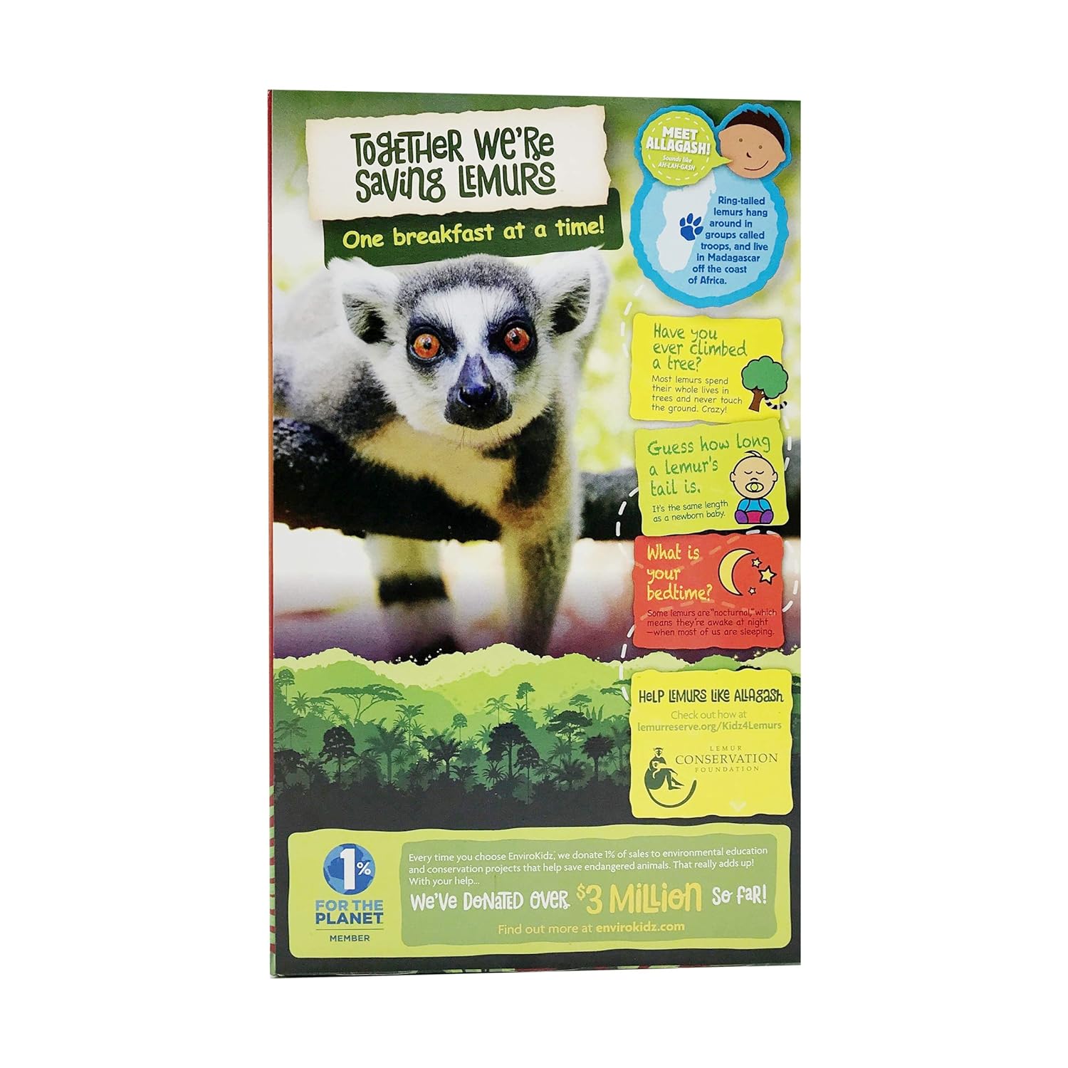 EnviroKidz Leapin’ Lemurs Peanut Butter & Chocolate Organic Cereal,10 Oz Box,Gluten Free : Baby Food : Everything Else