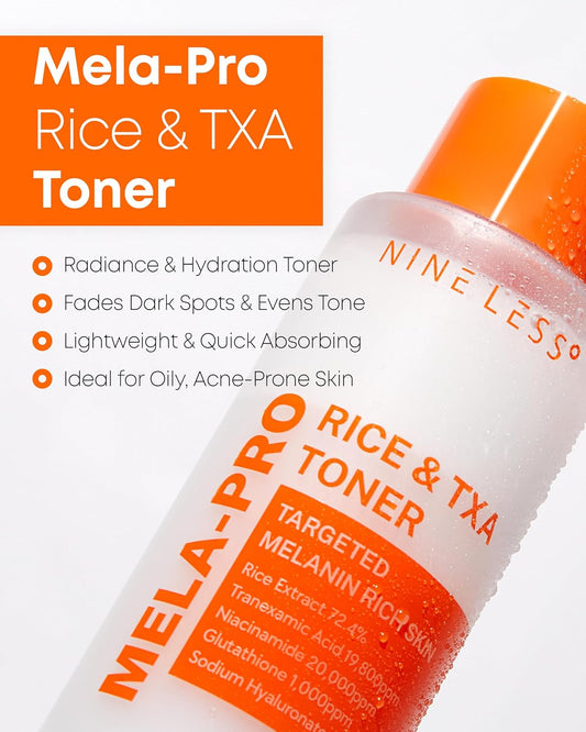 Mela-Pro Rice & Txa Toner - Niacinamide And Glutathione - Soothing & Moisturizing - Korean Skincare, 6.76 Fl.Oz