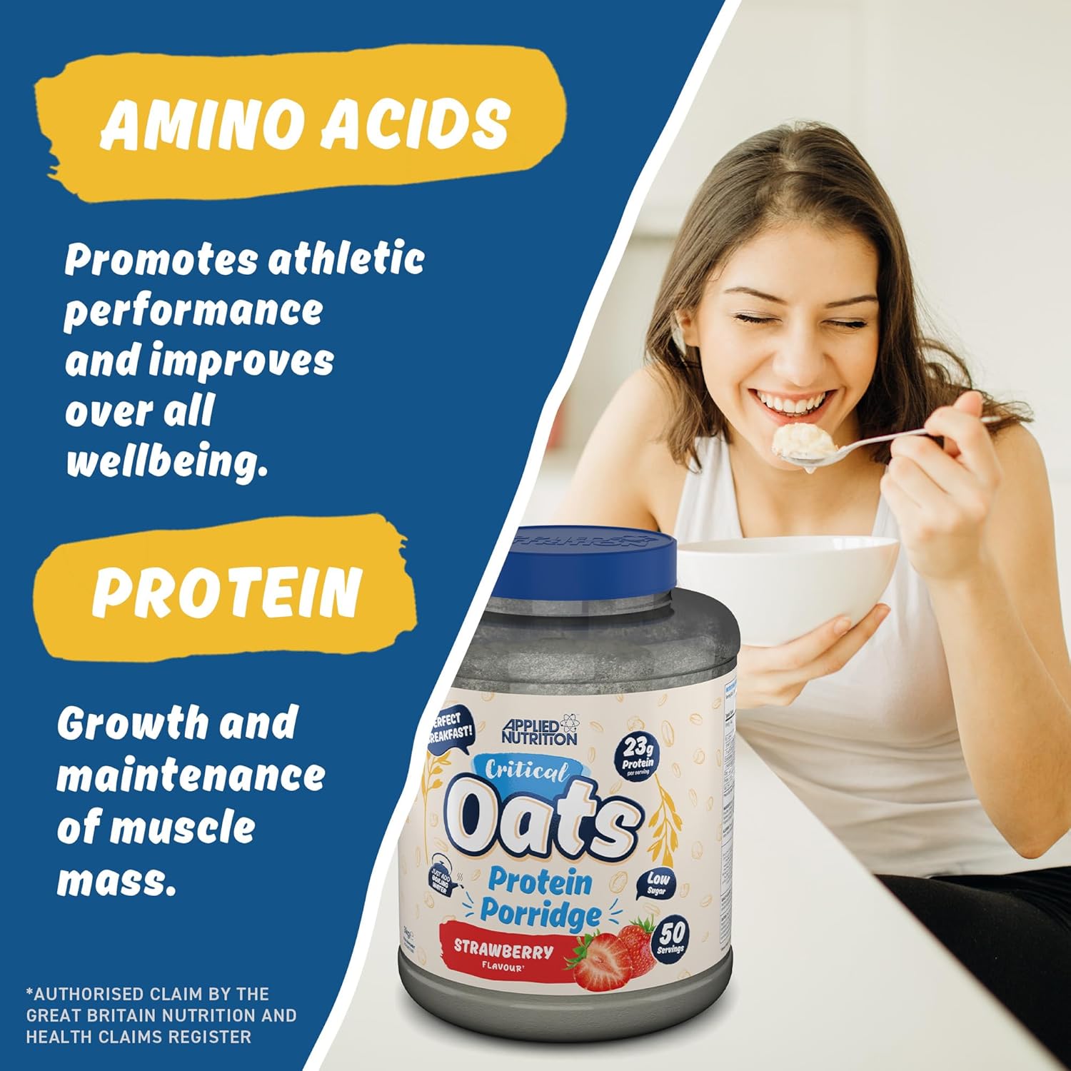 Applied Nutrition Critical Oats Advanced Protein Porridge - Whey Protein Powder Blend with Wholegrain Oats & ISO-XP Protein Isolate, Amino Acids, Easy Mix (600g - 10 Servings) (Cookies & Cream) : Amazon.co.uk: Health & Personal Care