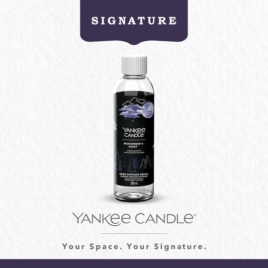 Yankee Candle Signature Reed Diffuser Refill | Midsummer'S Night | 200Ml | Up To 20 Weeks Of Fragrance | Perfect Gifts For Women