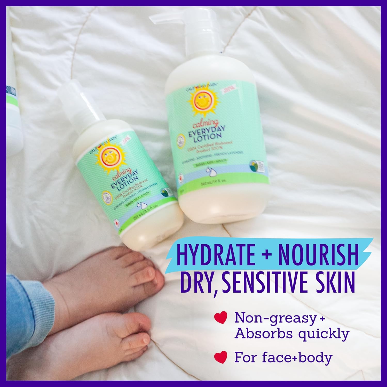 California Baby Calming Lotion | 100% Plant-Based Moisturizer | Lavender Baby Lotion | Face Moisturizer For Dry Skin | Hypoallergenic | 19 Oz / 562 Ml : Baby