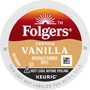 Folgers French Vanilla Flavored Coffee, 12 Keurig K-Cup Pods