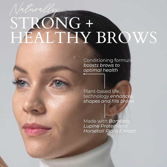 Fitglow Beauty Plant Protein Brow Gel | Natural Vegan Eyebrow Enhancer Serum | Thickening Volumizing Brow Filler | Nutrient-Rich Hair Conditioning | Strengthens, Lift, Shape & Fill | 4G - Clear