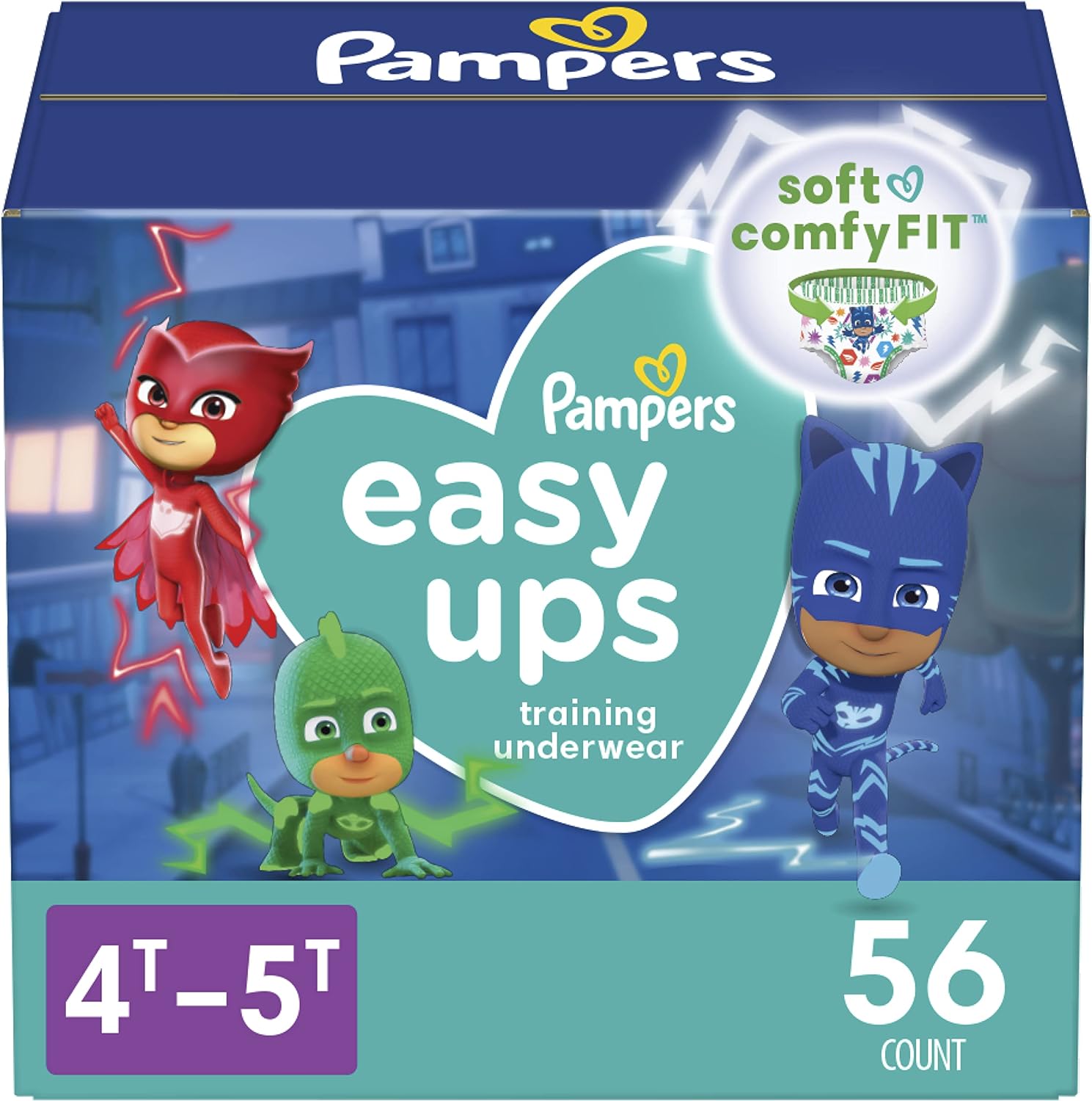 Pampers Easy Ups Boys & Girls Bluey Potty Training Pants - Size 4T-5T, 56 Count, Training Underwear (Packaging May Vary)