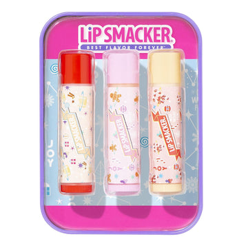 Lip Smacker Holiday Christmas 3 Pcs Flavored Lip Balm Tin Original & Best