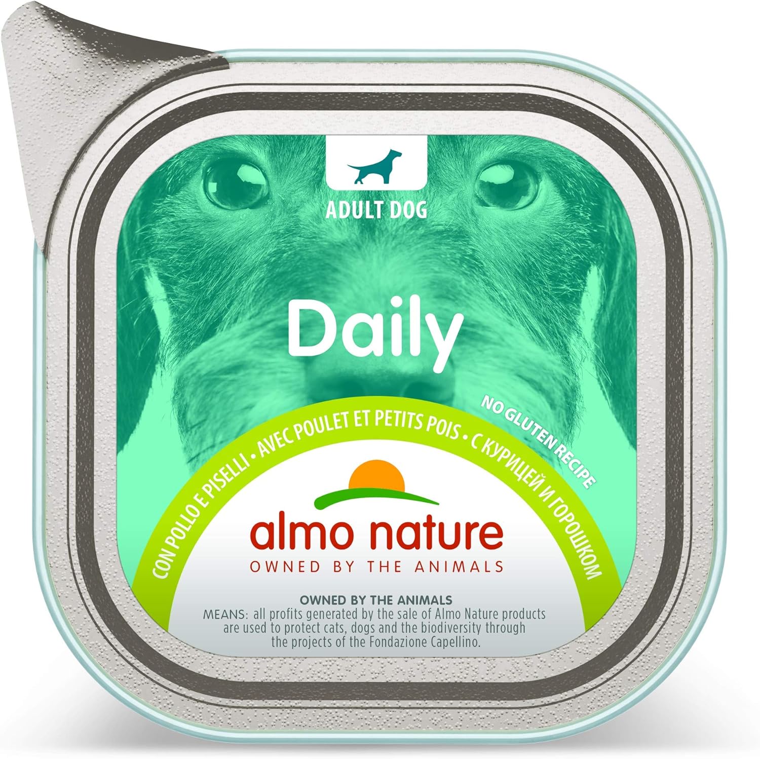 Almo Nature Daily Menu Dog No Grain Pate with Chicken and Peas, 100 g, Pack of 32?221