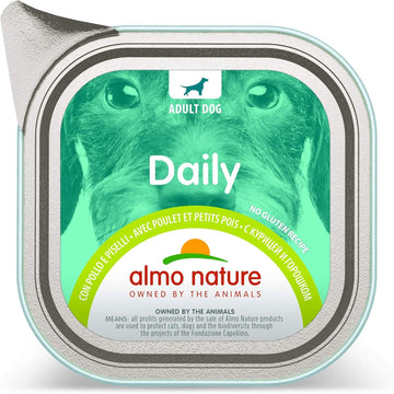 Almo Nature Daily Menu Dog No Grain Pate with Chicken and Peas, 100 g, Pack of 32?221