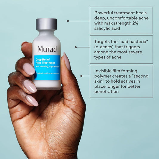 Murad Deep Relief Acne Treatment - Maximum Strength Acne Treatment With 2% Salicylic Acid And Phytosteroid For Deep, Painful Acne Breakouts And Redness - Accelerated Healing Treatment - 1 Fl Oz
