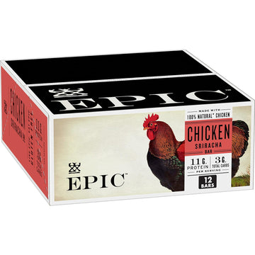 Epic Protein Bars, Chicken Sriracha, Keto And Paleo Friendly, 1.3 Oz, 12 Ct