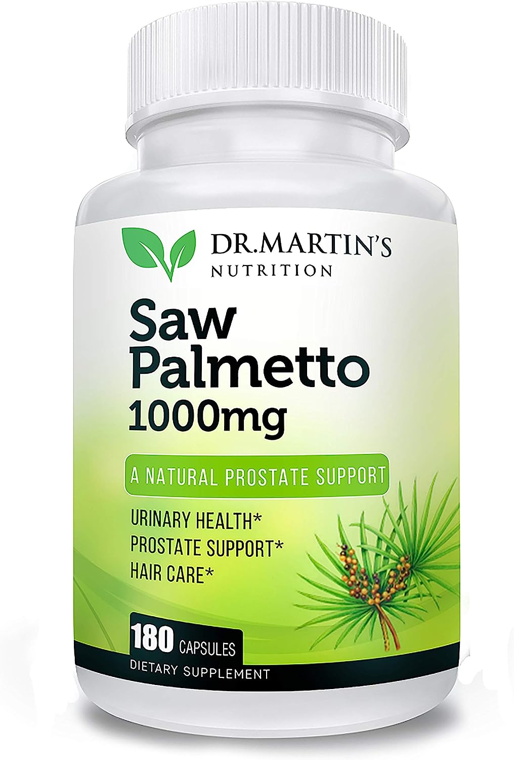 USA Grown Saw Palmetto | 180 Capsules Prostate Health Supplement | Hair Growth for Men & Women | Support to Help Maintain Normal Urination Frequency & Natural DHT Blocker to Help Prevent Hair Loss