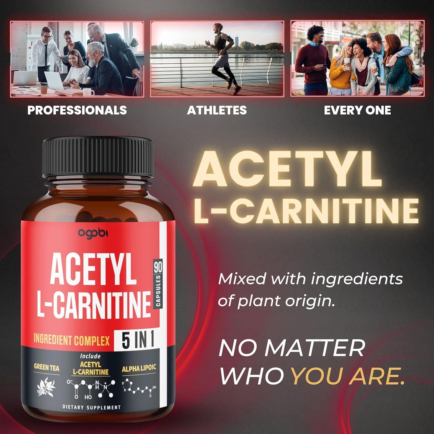 Acetyl L-Carnitine Supplement - 2600Mg 3 Months - Blended With Alpha Lipoic Acid, Green Tea, Green Coffee Bean & Raspberry Ketones - Memory & Brain Health Support, Non-Gmo - 90 Vegan Capsules : Health & Household