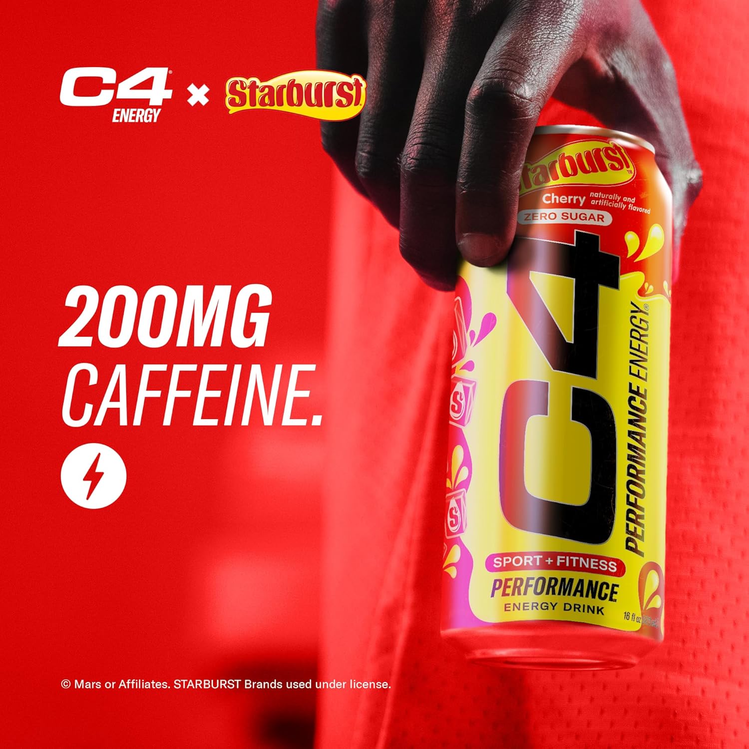 C4 Performance Energy Drink | STARBUST™ Cherry | Zero Sugar Carbonated Preworkout Energy | 200mg Caffeine with Beta Alanine | 16 Fl Oz (12 Pack) : Health & Household