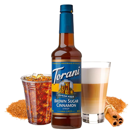 Torani Sugar-Free Syrup, Brown Sugar Cinnamon, 25.4 Fl Oz Bottle (Pack Of 4)