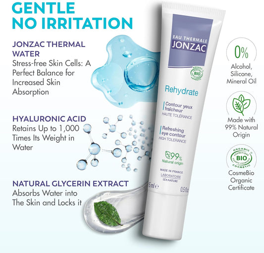 Jonzac Thermal Water Eye Care Fragrance Free Bottle Pump 15 Ml - Organic Cosmetics